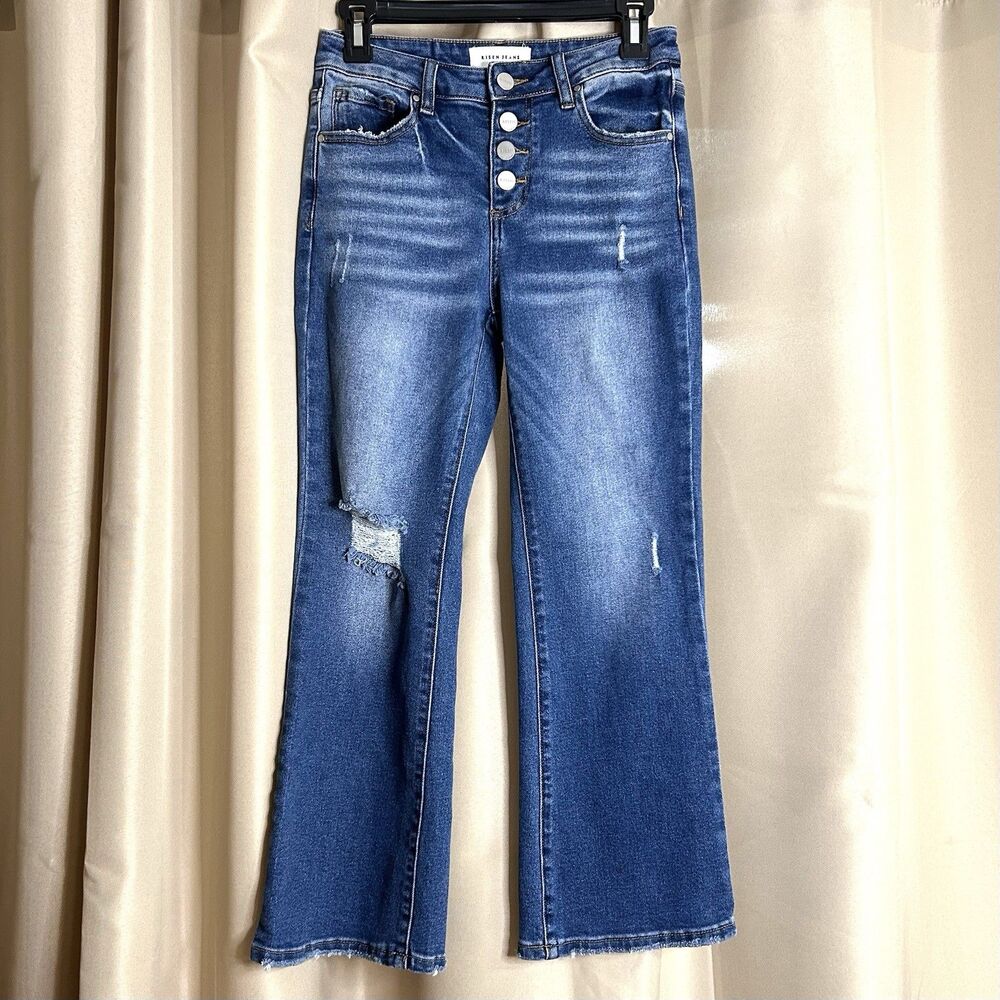 Women’s Risen Jeans Boot Cut Medium Wash Denim Jeans Size 3/26 - Short